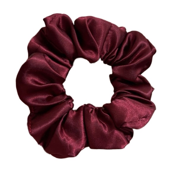 Satin Scrunchie Set - Green, Burgundy, Pink, Blue - Picture 2 of 5
